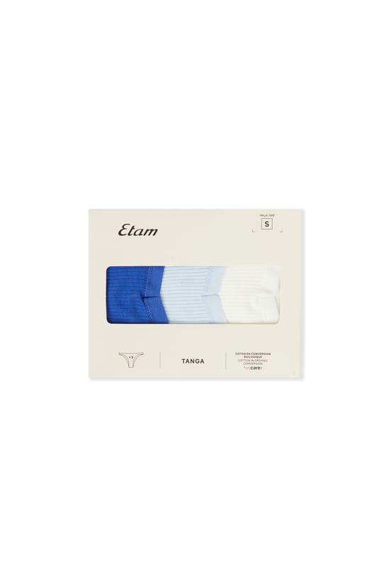 Lot de 3 tangas en coton;${refinementColor}
