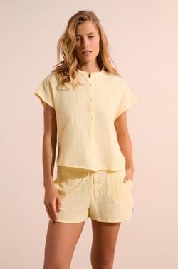 Chemise de pyjama en gaze de coton;${refinementColor}