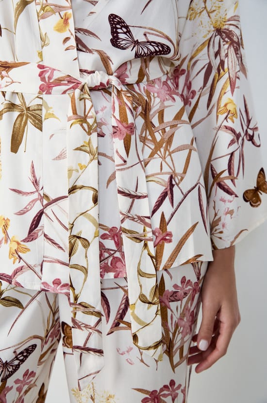 Floral Print Robe;${refinementColor}
