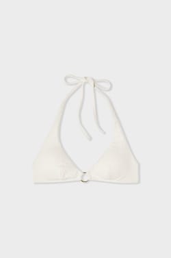 Haut de maillot de bain triangle textur&eacute; avec pads amovibles ;${refinementColor}