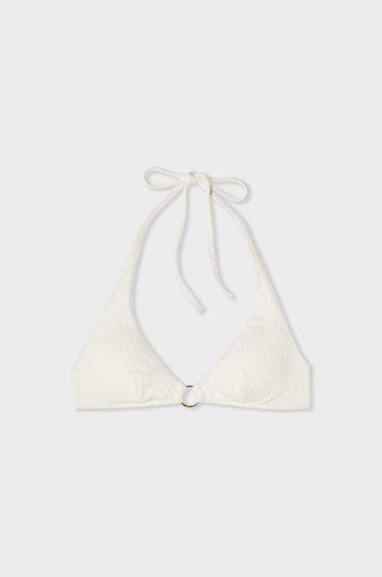 Haut de maillot de bain triangle textur&eacute; avec pads amovibles ;${refinementColor}
