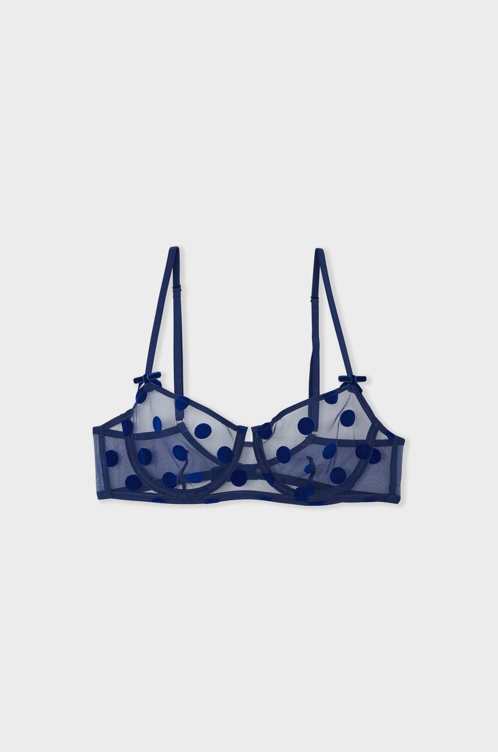 Bra No.9 - Balconette in flocked tulle;${refinementColor}