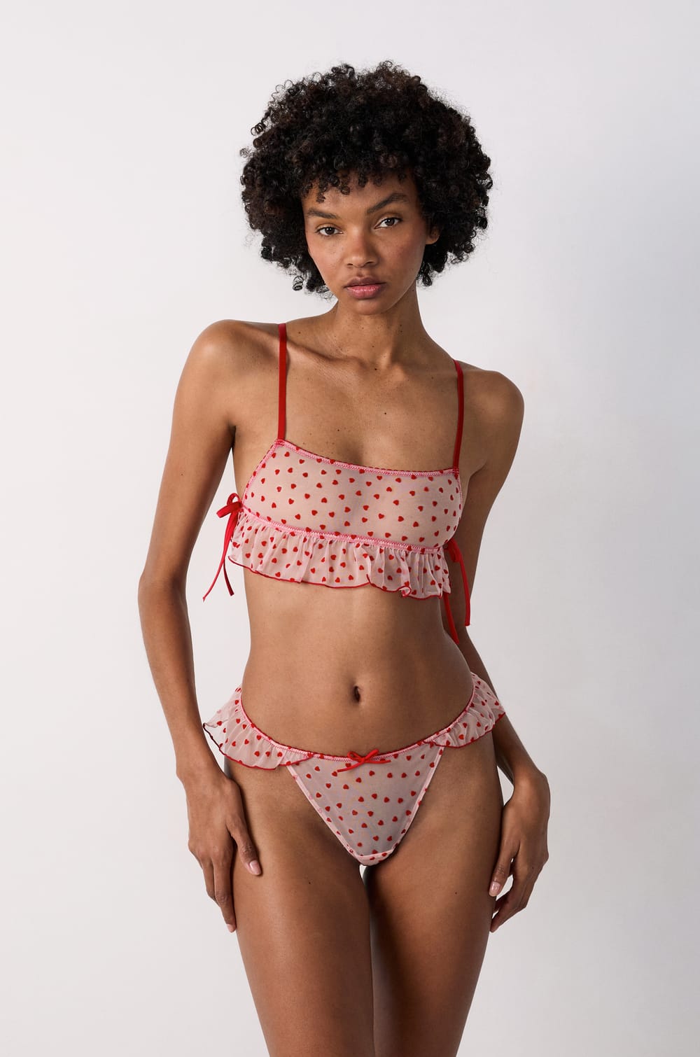Bralette in Heart Tulle;${refinementColor}