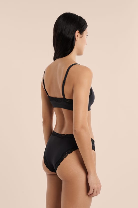 Brassi&egrave;re en microfibre et dentelle;${refinementColor}