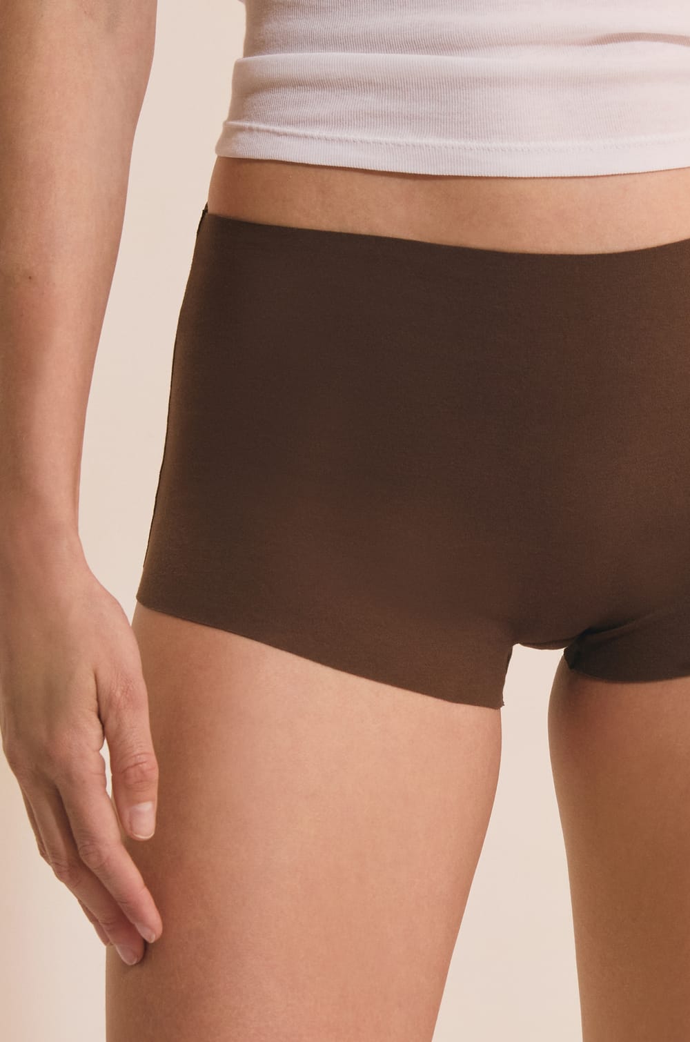 Short boyleg sans coutures en coton;${refinementColor}
