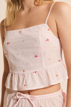 Top de pyjama avec un motif fleur;${refinementColor}
