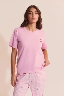 Ensemble de pyjama 2 pi&egrave;ces &agrave; motifs cerise;${refinementColor}