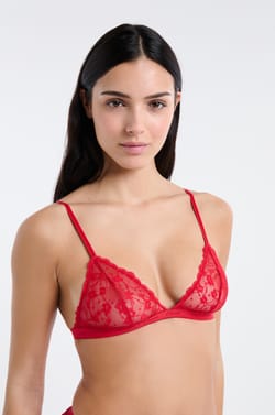 Soutien-gorge triangle en dentelle;${refinementColor}