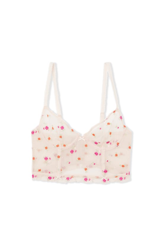 Bustier Bra with Embroidery;${refinementColor}