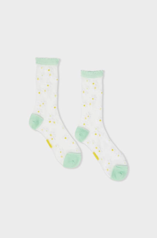 Chaussettes transparentes à motifs fleurs Coucou Suzette;${refinementColor}