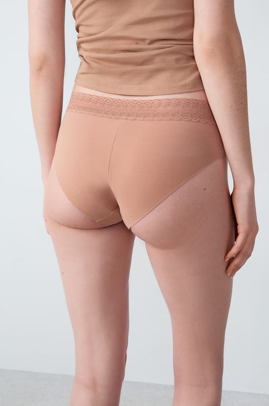 Cotton Boyshort with Back Seam;${refinementColor}