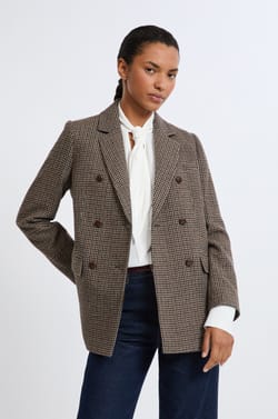 Chaqueta blazer a cuadros;${refinementColor}