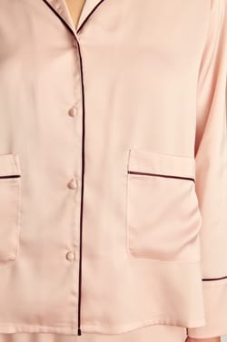 Chemise de pyjama satin&eacute;e;${refinementColor}