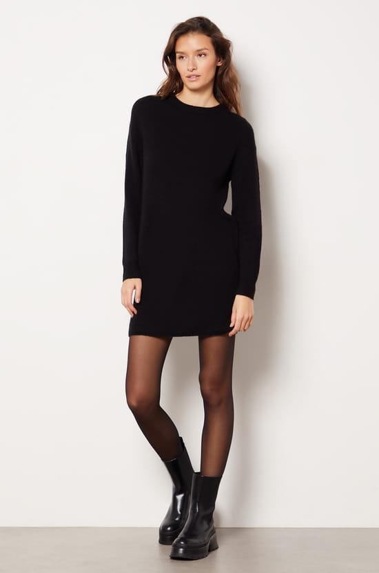 Pull Etam Noir Et Gris à Effet Fourrure - Taille 38/40, Occasion En Très Bon état