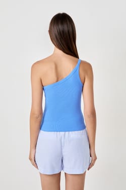 Top de tirantes asim&eacute;trico de algod&oacute;n;${refinementColor}