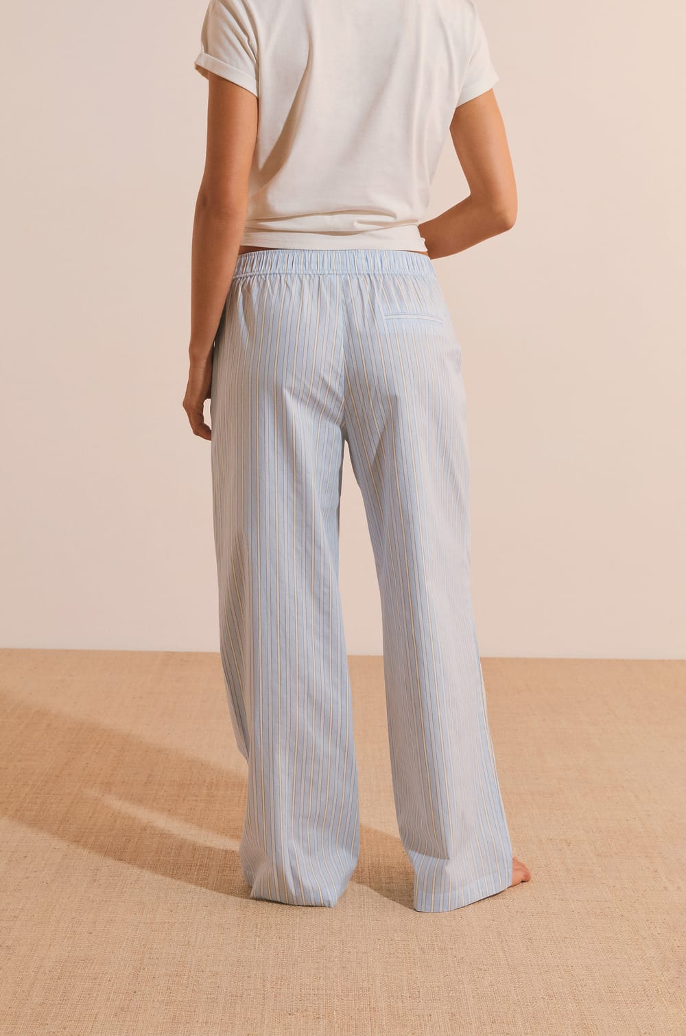 Pantalon de pyjama en coton &agrave; rayures;${refinementColor}