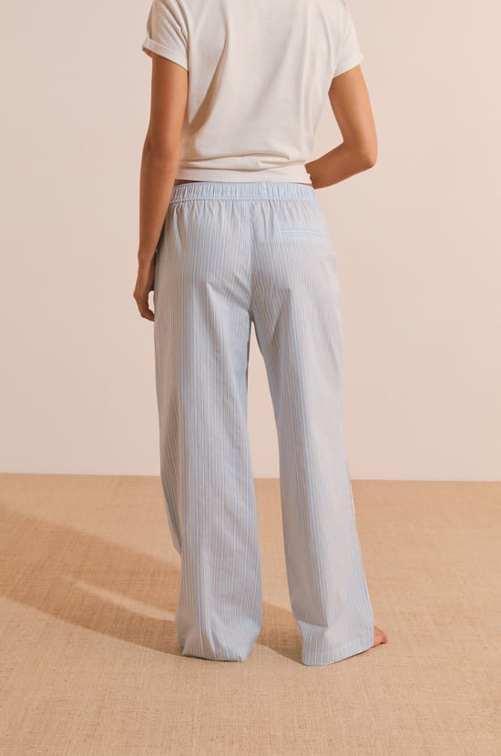 Pantalon de pyjama en coton &agrave; rayures;${refinementColor}