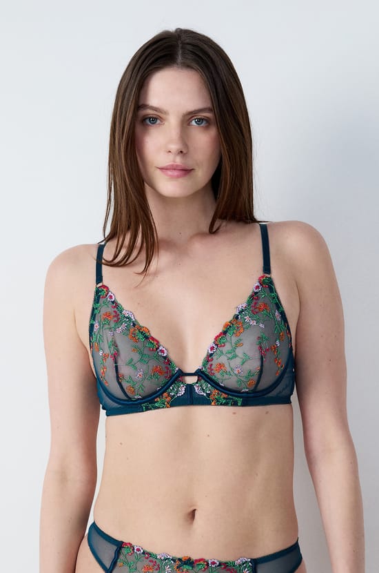 Soutien-gorge corbeille broderie fleurie;${refinementColor}