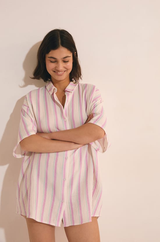 Chemise de nuit en coton;${refinementColor}