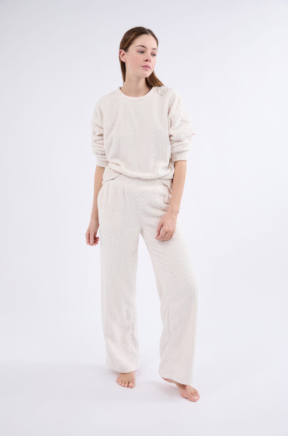 Pantalon de pyjama effet velours;${refinementColor}