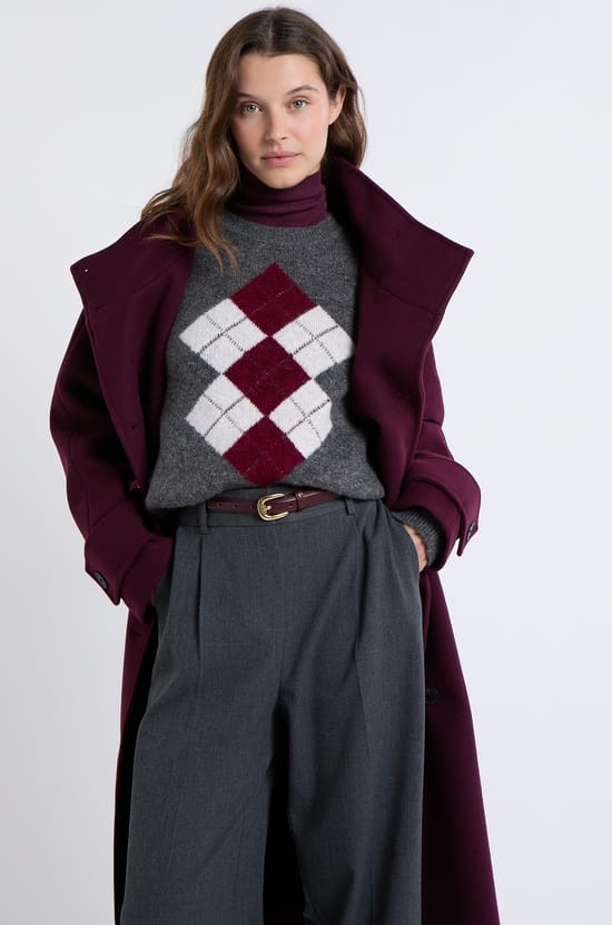 Pull col rond à motifs;${refinementColor}