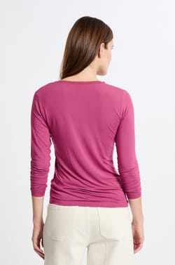 T-shirt col V maille thermique;${refinementColor}