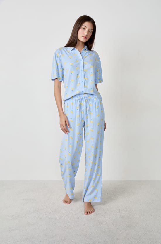Printed Pyjama Trousers;${refinementColor}