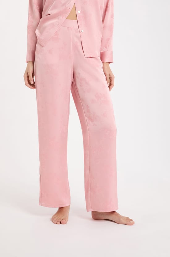Pantalon de pyjama satin&eacute;;${refinementColor}