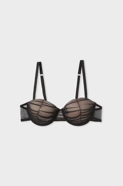Sujetador balconnet con copas finas de tul;${refinementColor}