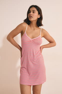 Nuisette courte &agrave; rayures;${refinementColor}