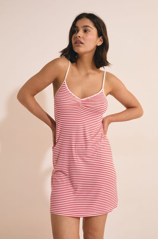 Nuisette courte &agrave; rayures;${refinementColor}