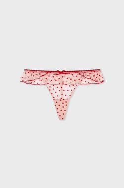 Printed Tulle Thong;${refinementColor}