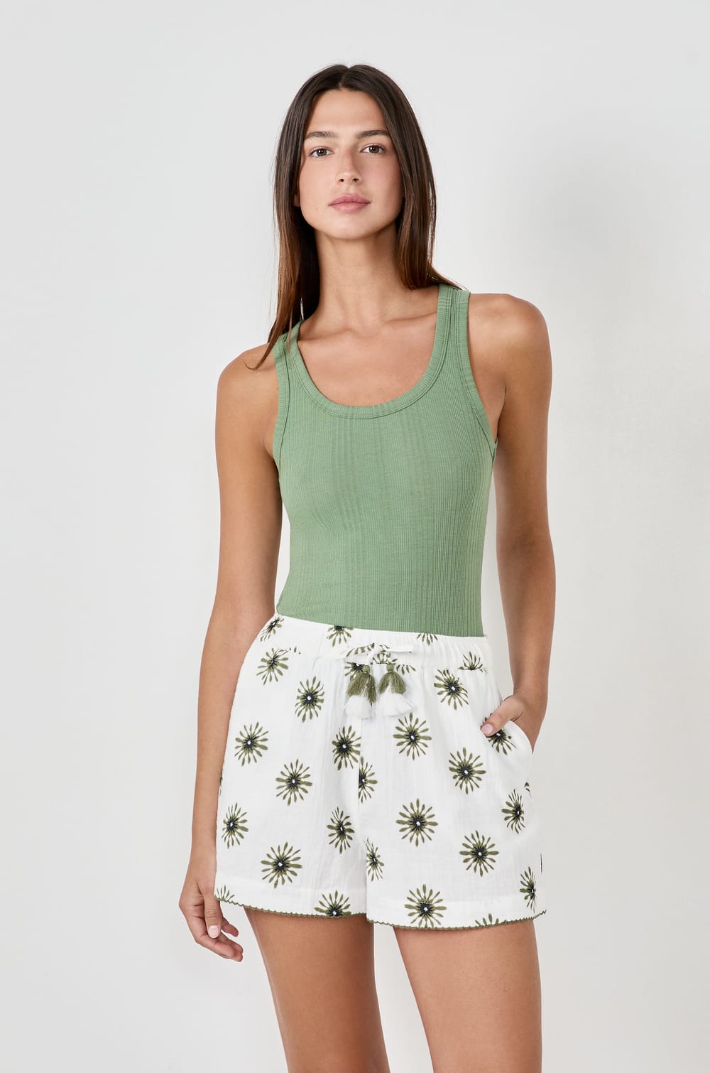 Pantal&oacute;n corto de pijama de algod&oacute;n;${refinementColor}