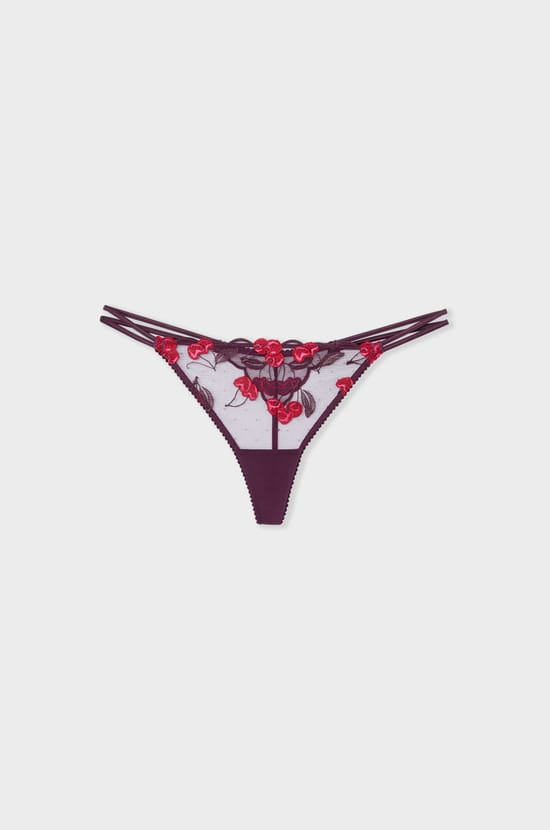 Cherry Print Thong;${refinementColor}