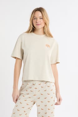 Pijama de dos piezas con estampado de teckels;${refinementColor}