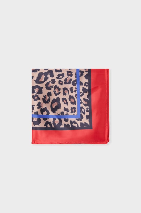 Foulard à imprimés effet satin;${refinementColor}