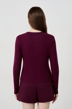 Long-sleeved ribbed cardigan;${refinementColor}