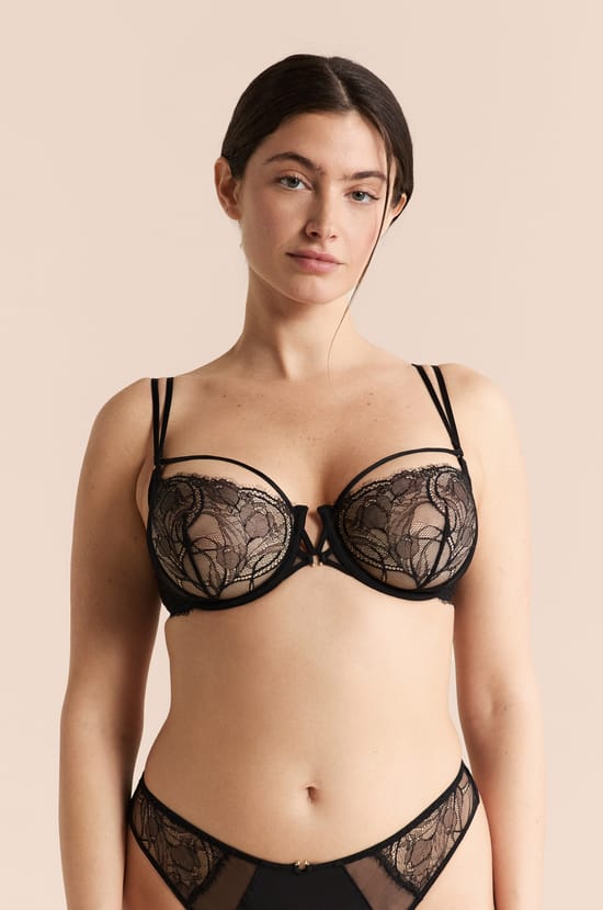 Bra N.9 - Balconette in Lace with Ties;${refinementColor}