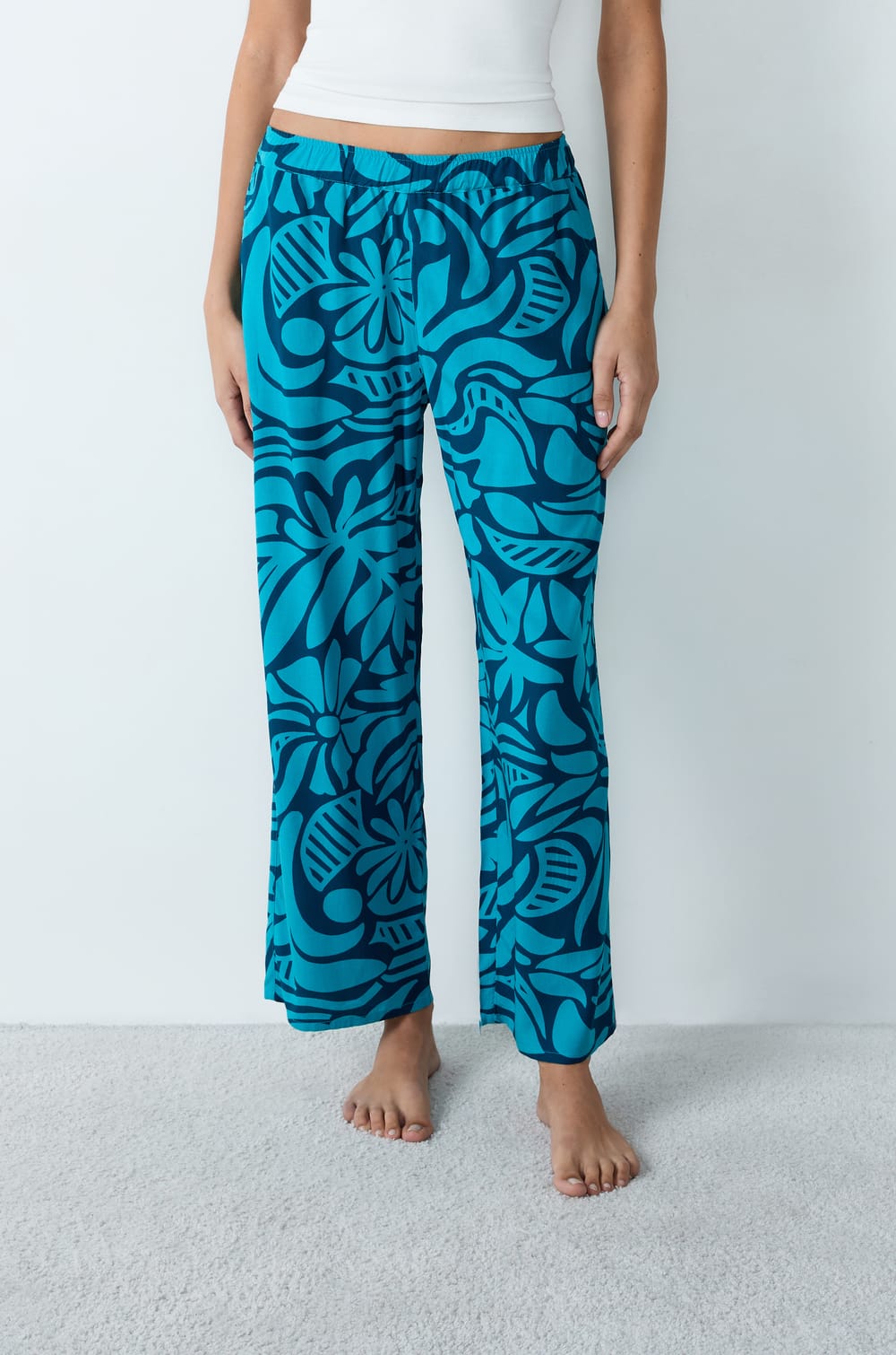 Pantalón de pijama estampado;${refinementColor}