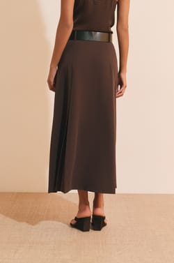 Jupe midi &agrave; pinces;${refinementColor}