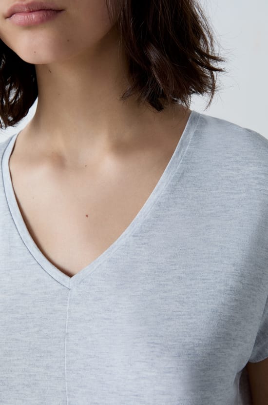 Short-Sleeved Modal Pajama T-Shirt;${refinementColor}