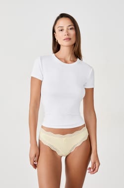 Tanga bords dentelle en microfibre;${refinementColor}