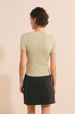 Pull manches courtes avec coton;${refinementColor}