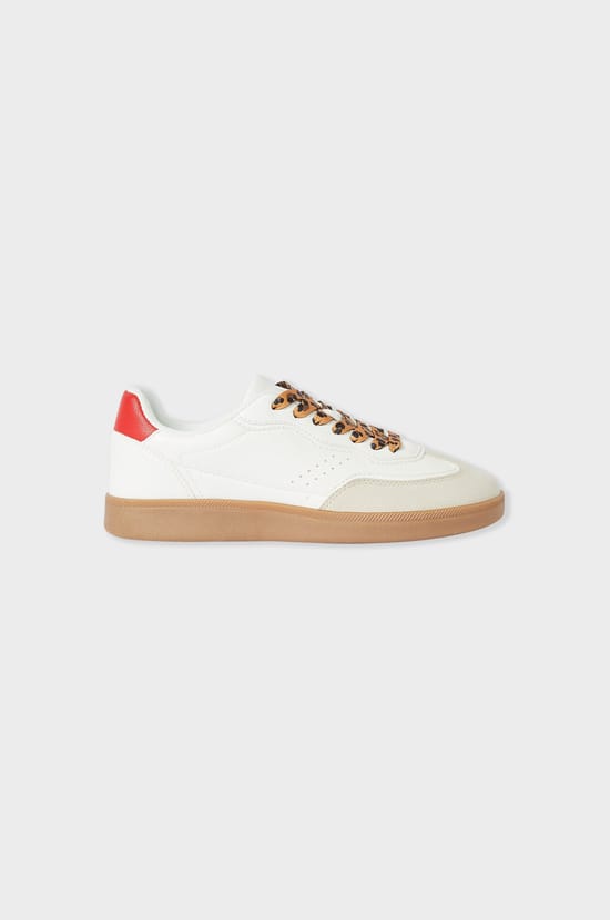 Leopard lace-up sneakers;${refinementColor}