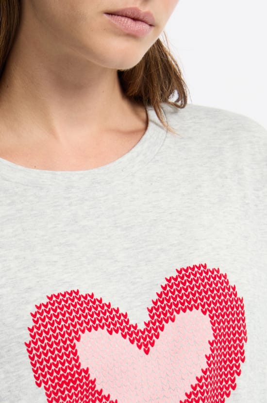 Chemise de nuit manches longues en coton;${refinementColor}