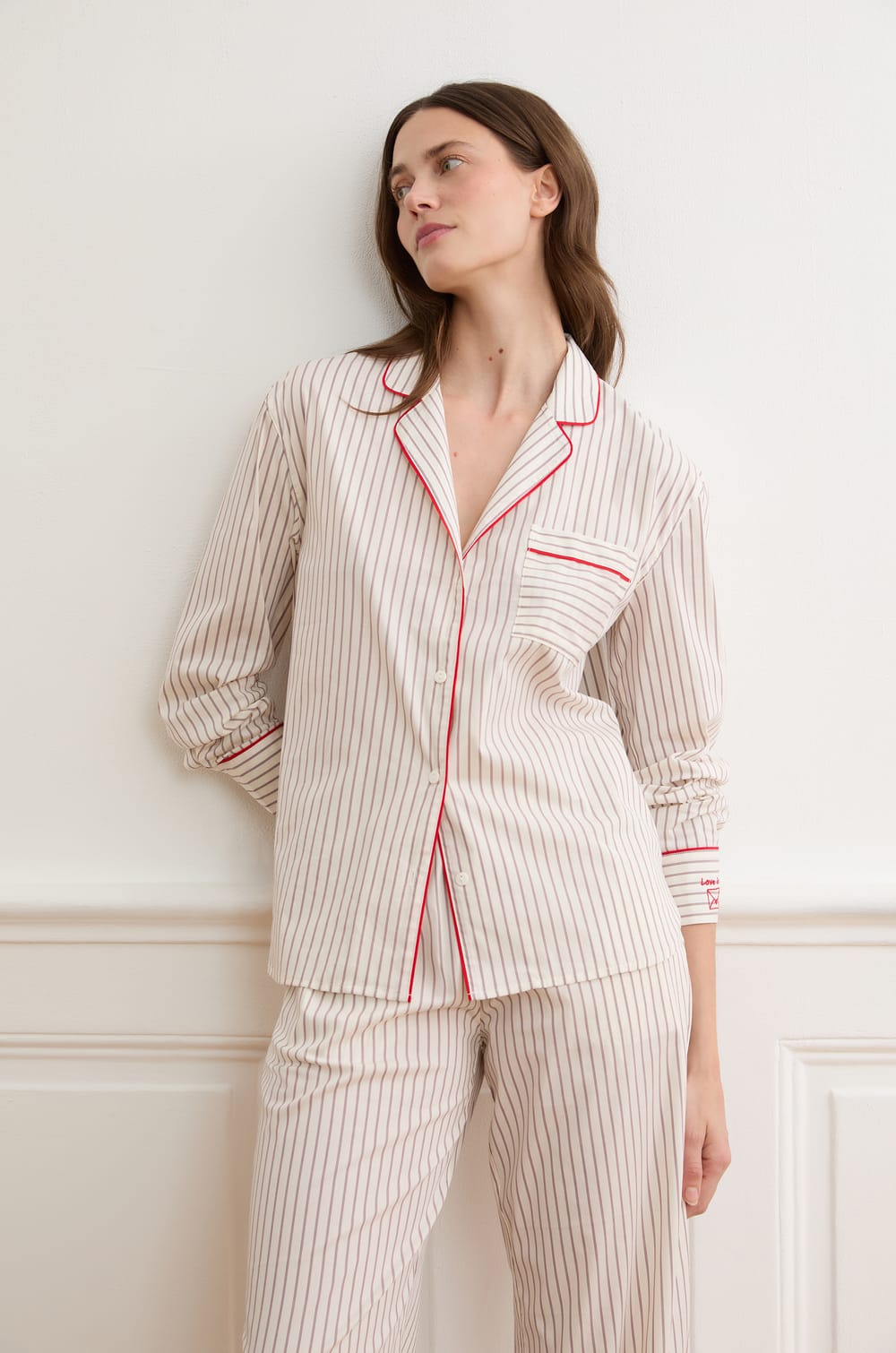 Chemise &agrave; rayures avec coton;${refinementColor}