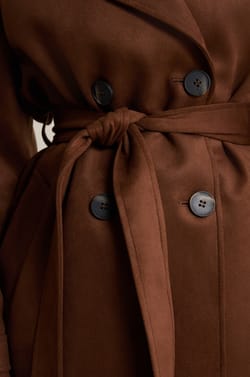 Mid-Length Belted Trench Coat;${refinementColor}