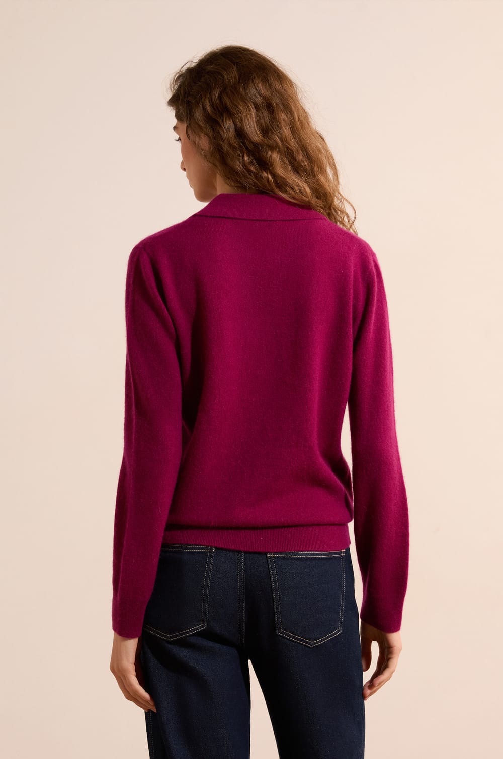 Pull col polo 100% cachemire;${refinementColor}