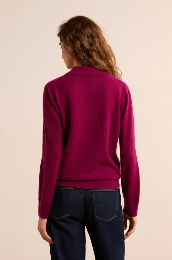 Pull col polo 100% cachemire;${refinementColor}