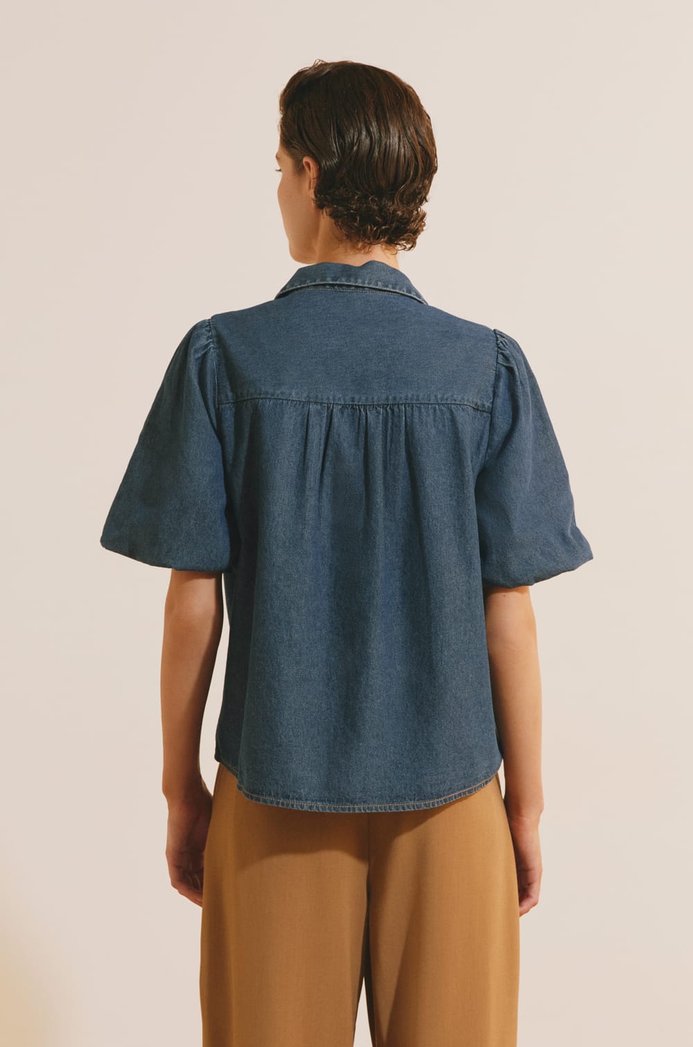 Chemise &agrave; manches courtes en coton;${refinementColor}